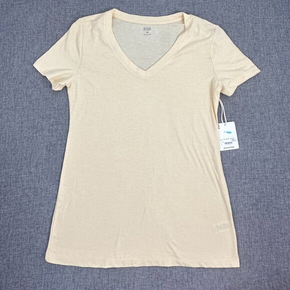 NEW! a.n.a A New Approach Basic T-Shirt Solid Buttercup XS V-Neck Short Sleeve - Picture 2 of 9